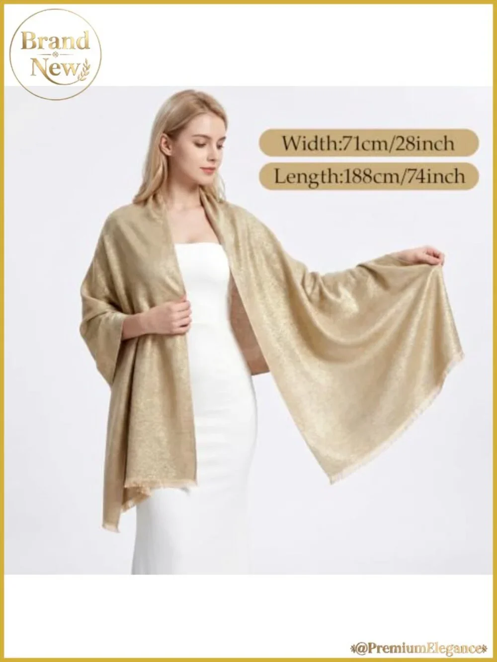 Metallic Sparkling Shawl Wrap Scarf for Evening Dresses Wedding Bridal